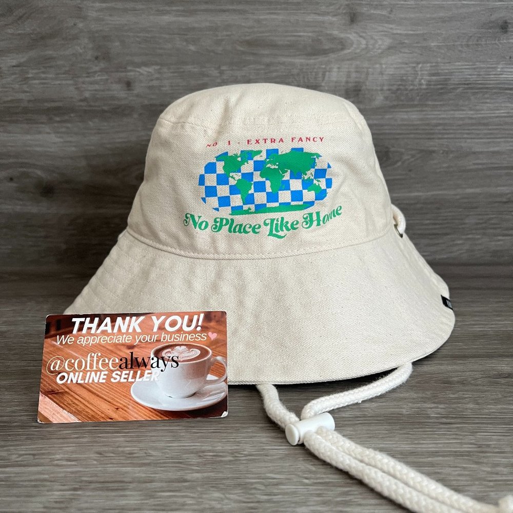 Vans Eco Positivity Beige Bucket Hat with Strap NWT